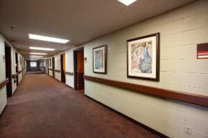 The hallway at Haywood Post Acute