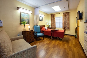 A patient's room at Haywood